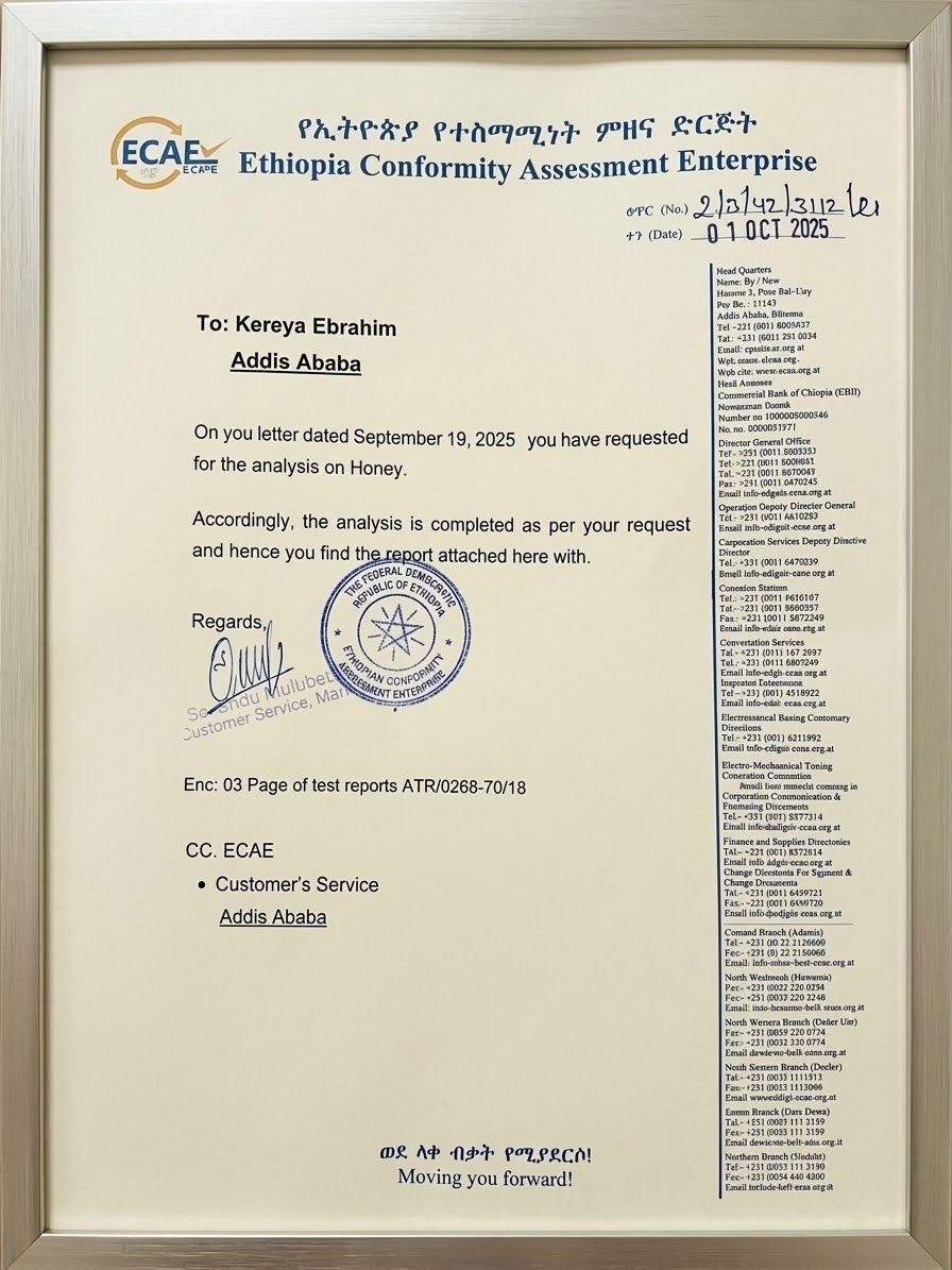 Laboratory Analysis Report — Ethiopian Conformity Assessment Enterprise